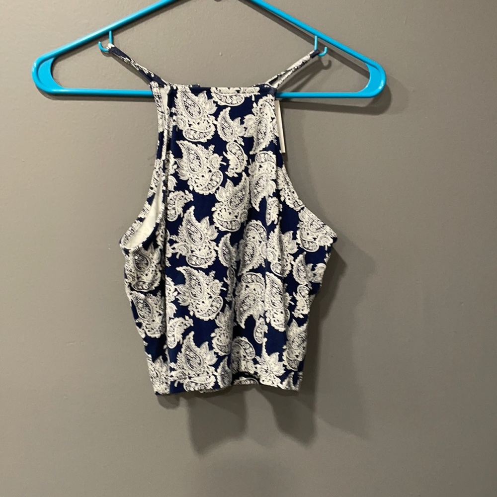 Size Medium never worn navy and white crop top